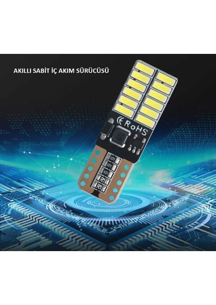 100 Adet T10 LED 12-24 Volt Park Plaka Tavan Ampulü 24 Ledli Beyaz