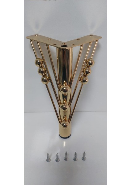 Damla Model Telli Gold Metal 15 cm Mobilya Ayağı