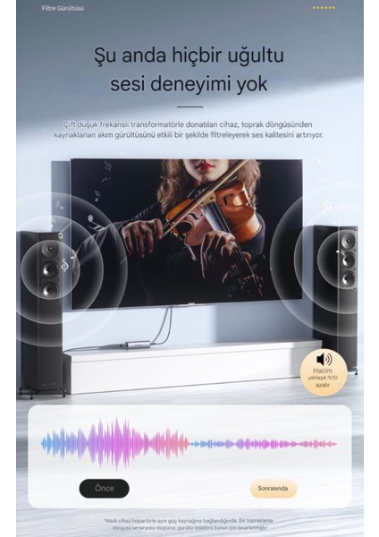 Essager izolatör Ses Gürültü Filtresi Topraklama Döngüsü Gürültü Engelleme Hi-Fi Ses Teknolojisi Ce Lisanslı Orjinal 3.5mm Aux Kablo Hediyeli Ev Stereo Araç Ses Sistemi