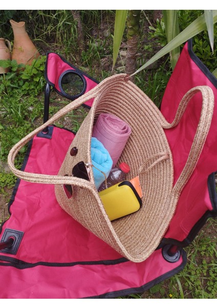 Büyük Boy Hasır Tatil Plaj Günlük Çanta
