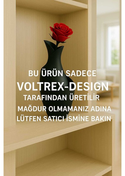Siyah Modern Dekoratif Mat Kuru Çiçek Vazosu