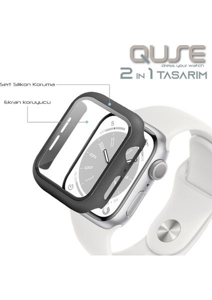 Apple Watch Series 9- 8-7 41MM ile Uyumlu Ekran ve Kasa Koruyucu Siyah fiyatları