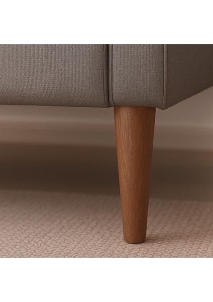 Ahşap Ayak 12 cm 2'li Set Koyu Meşe M8 Civatalı Bağlantı Aparatlı Dolap Mobilya Koltuk Kanepe Destek Ayağı Ayakları