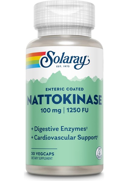 Nattokinase Soya Fasulyesi Fibrinazı 100 mg1250 Fu 30 Vegcaps