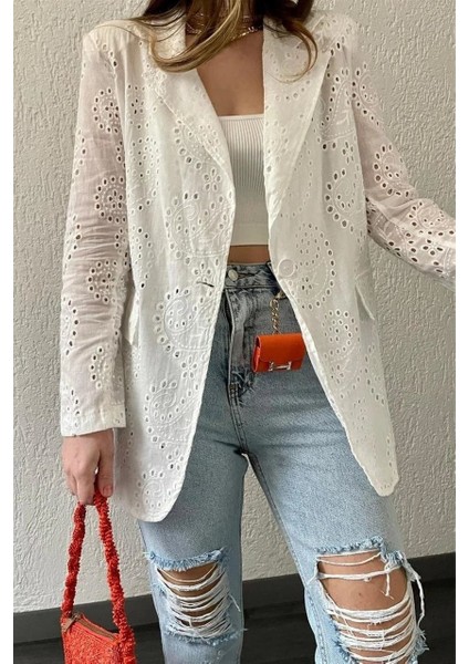Güpürlü Blazer Yazlık Ceket
