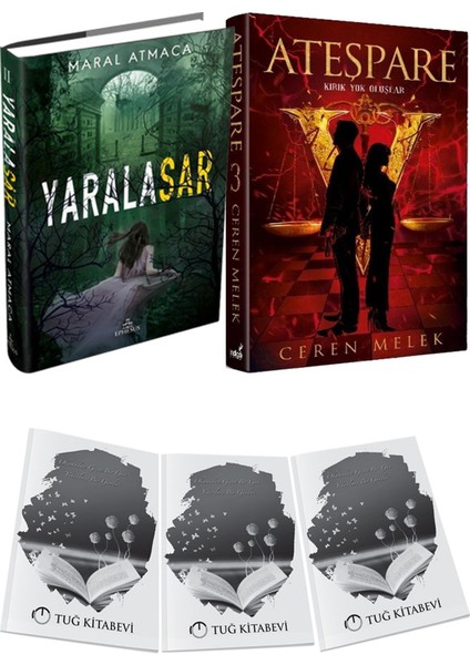 Ateşpare 3 Kırık Yok Oluşlar Ciltli ve Ephesus Yayınları Yaralasar 2 Ciltli Maral Atmaca 2li Set + Hediyeli