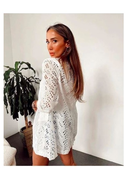 Fisto Işlemeli Blazer Yazlık Ceket
