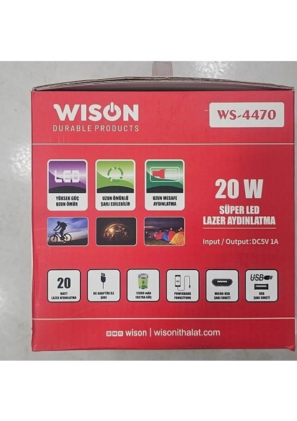 Wıson WS-4470 Çok Fonksiyonlu Profesyonel LED Arama Işığı