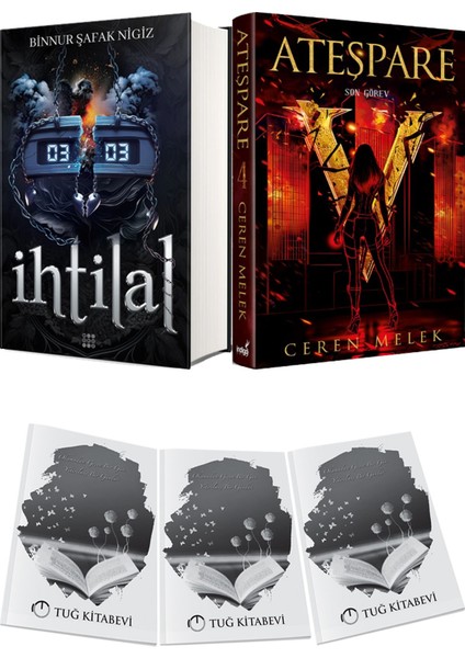 Ateşpare 4 Son Görev Ciltli ve Ihtilal 2 Zede Ciltli Binnur Şafak Nigiz 2li Set + Hediyeli