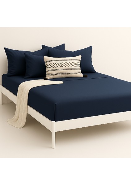 Pamuk Lastikli Çarşaf Tek Kişilik Fitted Çarşaf Takımı 100 x 200 cm , 1 Adet Yastık Kılıfı, Lacivert modelleri