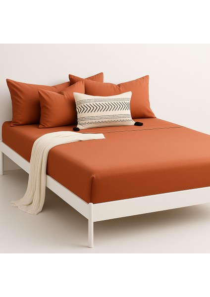 Pamuk Lastikli Çarşaf Tek Kişilik Fitted Çarşaf Takımı 100 x 200 cm , 1 Adet Yastık Kılıfı, Kiremit fiyatları