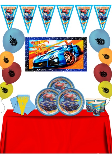 Ateşli Tekerler Afişli 8 Kişilik Doğum Günü Parti Malzemeleri Süsleri Seti