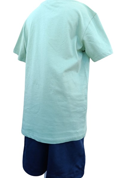 Fancy Kids Erkek Çocuk İkili Takım Baskılı Yeşil T-Shirt Lacivert Şort 11-12 Yaş fiyatları