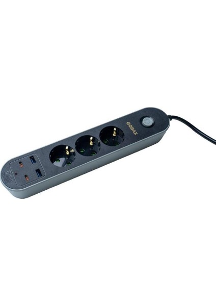 MG-106 2xusb+2type-C Çıkışlı 3lü 2metre Akım Korumalı Priz