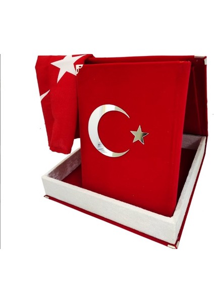 Mühürlü Orta Boy Plaketli Kadife Kuran-I Kerim-Albayrak Hediyeli