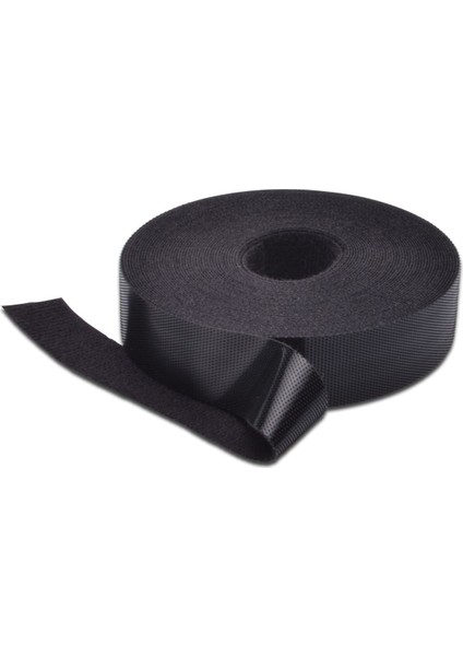 Kablo Düzenleyici (Kablo Bağı) Cırt Cırtlı Bant 10 Metre, Genişlik 20 Mm, Siyah Renk