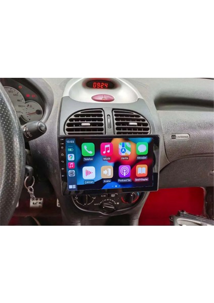 Peugeot 206 1999-2010 Yıl Uyumlu 9 Inç Android Multimedya Carplay+Android Auto+Navigasyon