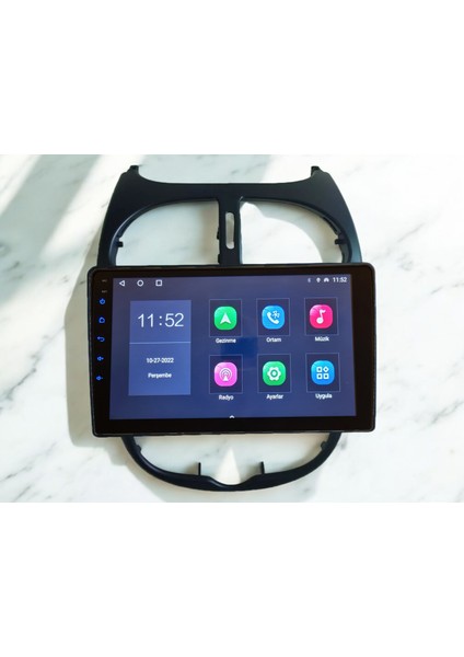 Peugeot 206 1999-2010 Yıl Uyumlu 9 Inç Android Multimedya Carplay+Android Auto+Navigasyon