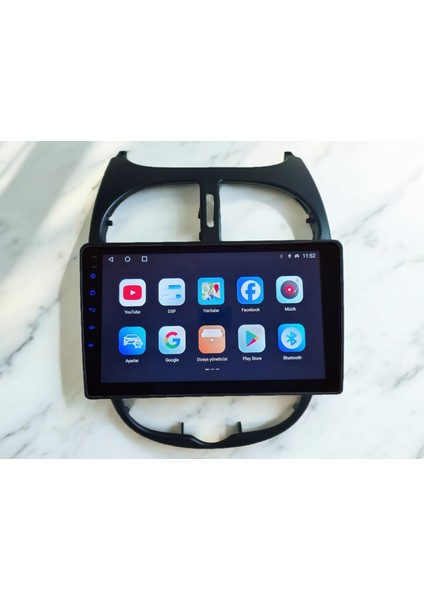 Peugeot 206 1999-2010 Yıl Uyumlu 9 Inç Android Multimedya Carplay+Android Auto+Navigasyon