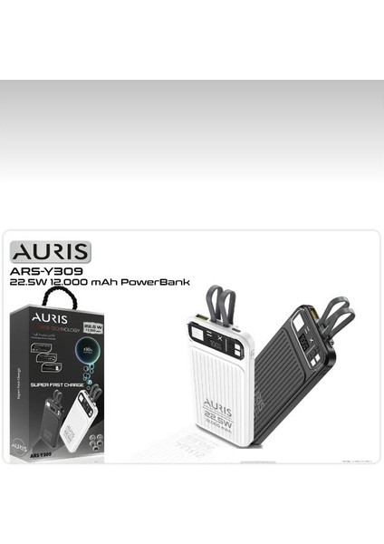 ARS-Y309 22.5W 12.000 Mah Göstergeli Kablolu Hızlı Powerbank