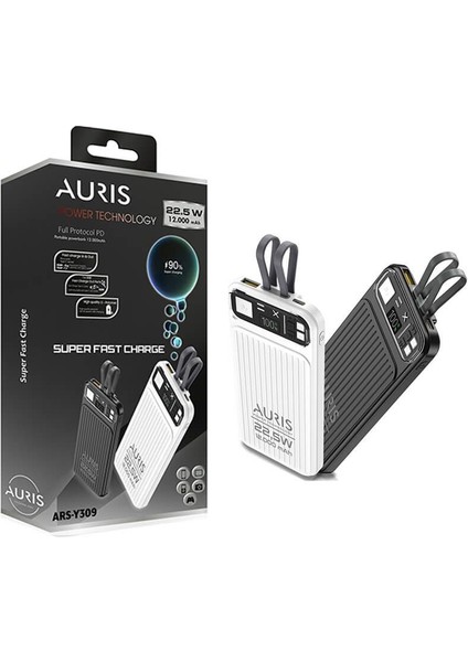 ARS-Y309 22.5W 12.000 Mah Göstergeli Kablolu Hızlı Powerbank fiyatları