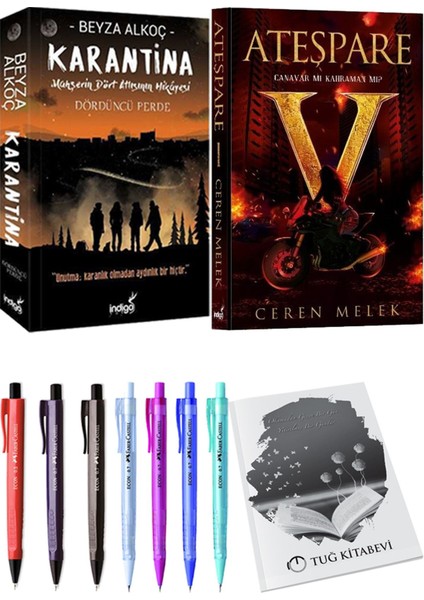 Ateşpare 1 Canavar Mı Kahraman Mı? ve Karantina 4 Beyza Alkoç 2li Set + Hediyeli