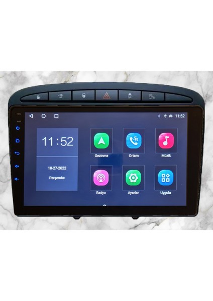 Peugeot 308/408 2008-2013 Yıl Uyumlu 9 Inç Android Multimedya Carplay+Android Auto+Navigasyon