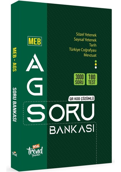 Meb AGS (Meb Akademi Giriş Sınavı) Soru Bankası ( Qr Kod Çözümlü )