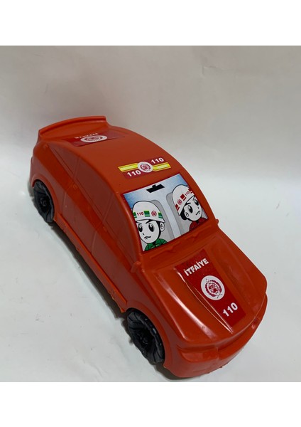 Kırmızı Renk Çocuk Oyuncak Itfaiye Arabası Sürtmeli Plastik Araba 23CM fırsatları