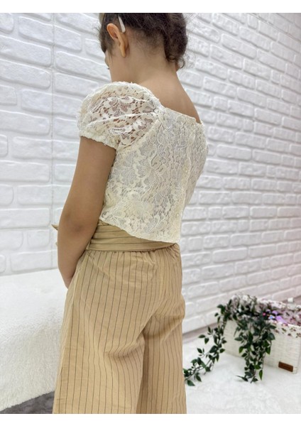 Kız Çocuk Dantel Bluzlü Takım modelleri
