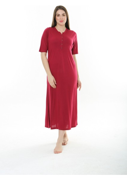 Kadın Bambu Kısa Kol Gecelik