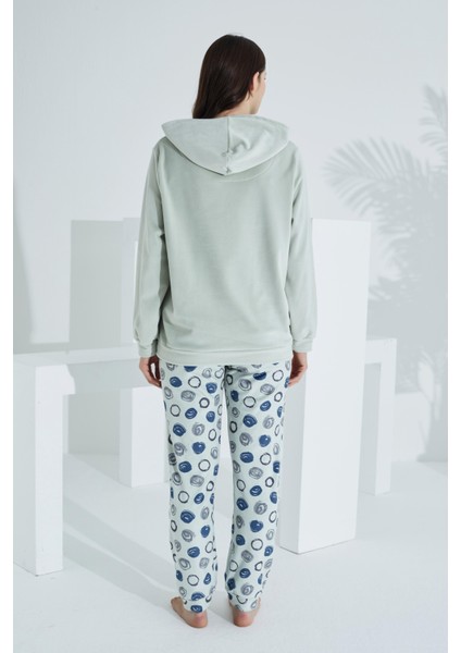 Soft Kanguru Cepli Kapşonlu Kadife Kadın Eşofman Takımı fırsatları