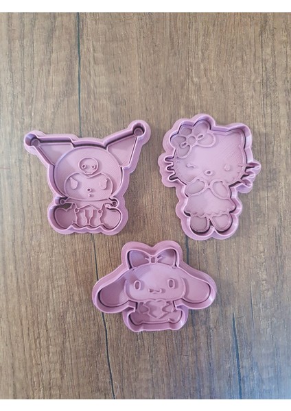 Kuromi, Hellokitty ve Cinnamoroll Kurabiye Kalıbı Seti