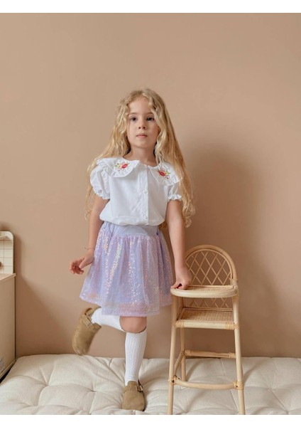 Yigit Butik Pul Payet Etekli Kız Çocuk Takım