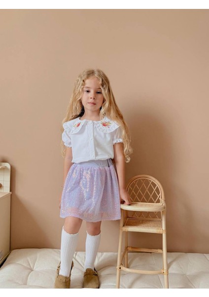 Yigit Butik Pul Payet Etekli Kız Çocuk Takım modelleri