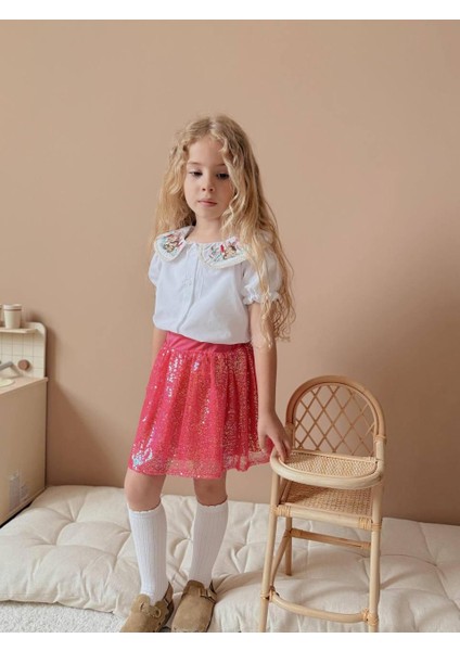 Yigit Butik Pul Payet Etekli Kız Çocuk Takım