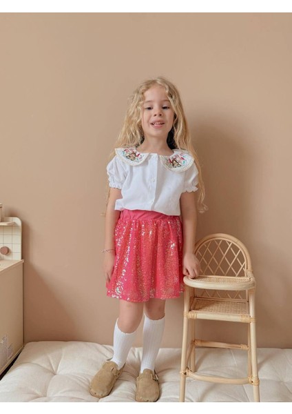 Yigit Butik Pul Payet Etekli Kız Çocuk Takım modelleri