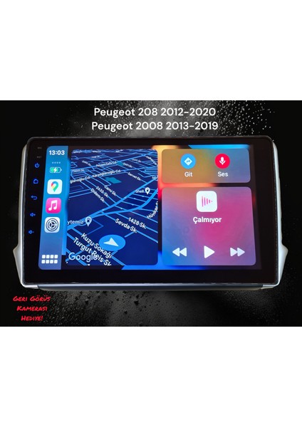 Peugeot 208 2012-2020 Yıl Peugeot 2008 2013-2019 Yıl Uyumlu 10,2 Inç Android Multimedya Carplay+Android Auto+Navigasyon