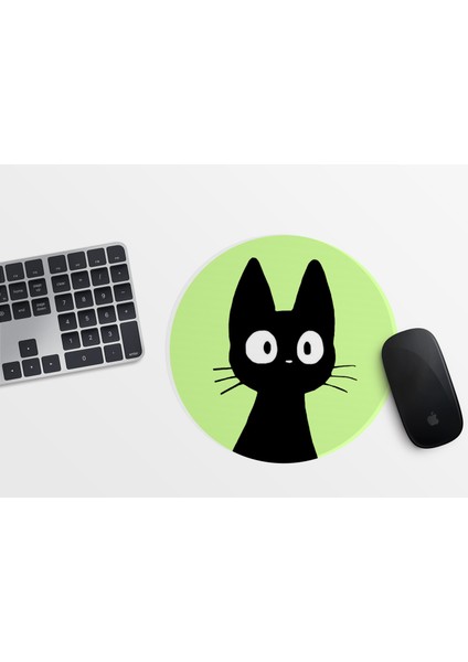 Studio Ghibli Kiki - Jiji Mousepad 20CM Yuvarlak Mousepad