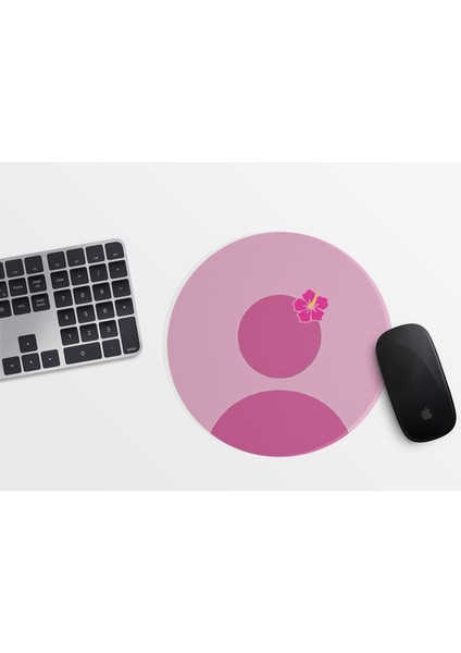 Pembe Avatar Sevimli Mousepad - Yuvarlak Mousepad - 20CM