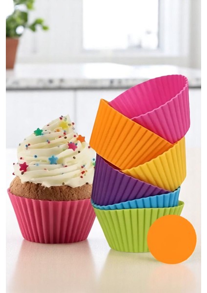Silikon Muffin Kalıbı - Sürekli Kullanım Muffin Kek Kalıbı 6 Adet 721702