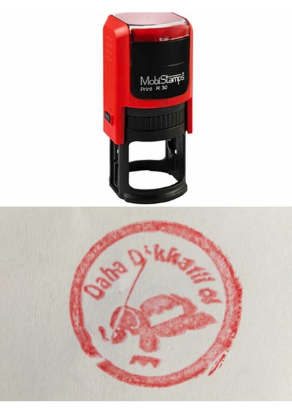 Print R30 Öğretmen Için Öğrenci Motivasyon Kaşesi - Daha Dikkatli Ol (Kırmızı)