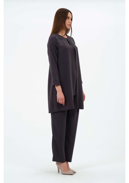 Bahargül Kadın Büyük Beden Petek Kumaş Pantolonlu Tunik Ikili Anne Abiye Takım fiyatları