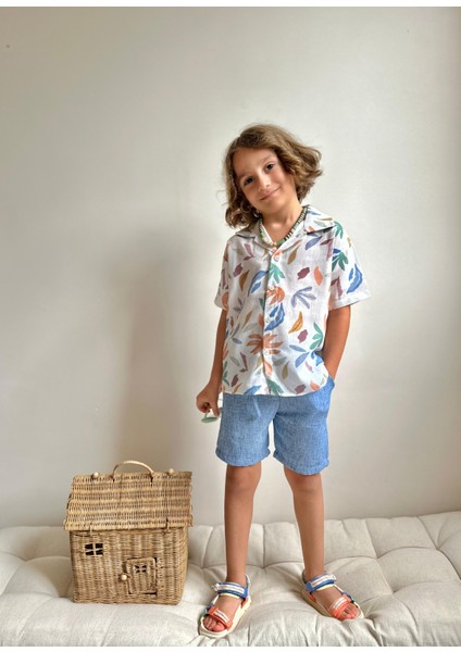 Yigit Butik Keten Şortlu Erkek Çocuk Takım