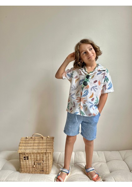 Yigit Butik Keten Şortlu Erkek Çocuk Takım