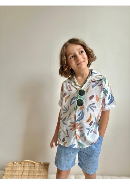 Yigit Butik Keten Şortlu Erkek Çocuk Takım