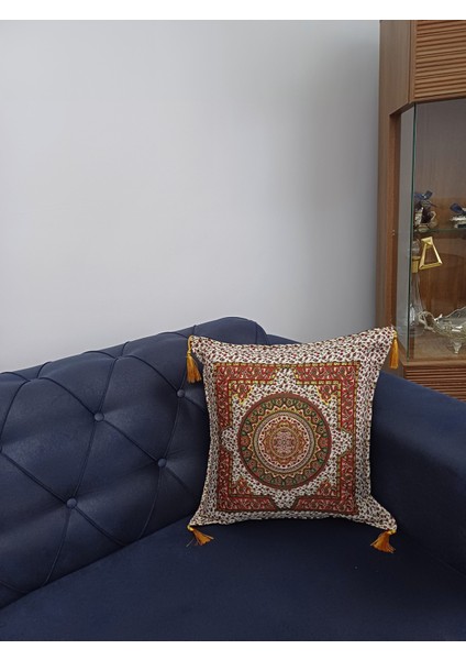 Özel Türk Kilim Motifli Dekoratif Kırlent Yastık Kılıfı(Baskı Veya Boya Değildir)
