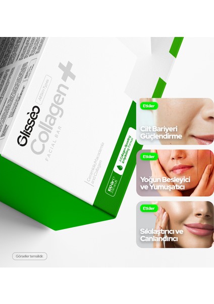 Collagen+ Ceramide ve Macadamia Katkılı Yüz Bakım Sabunu Kolajen ile Yenilenme Etkisi 100GR