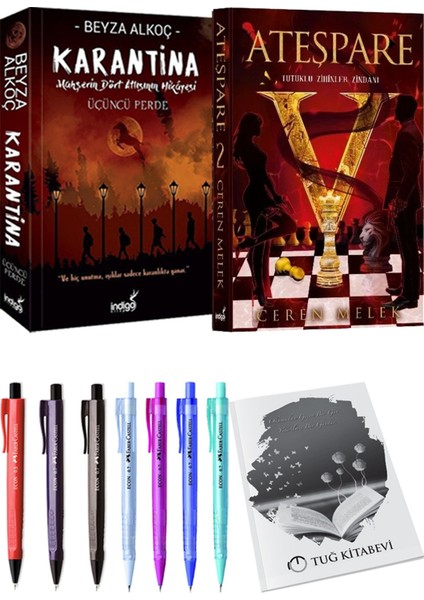 Ateşpare 2 Tutuklu Zihinler Zindanı ve Karantina 3 Beyza Alkoç 2li Set + Hediyeli