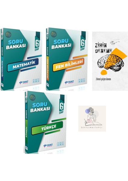 Yanıt Yayınları 6.Sınıf Mat-Fen-Türkçe Soru Bankası+Zihin Deneme+Krm-219